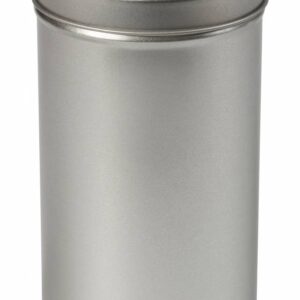 Thee/Kruidenblik zilver rond 65x118mm